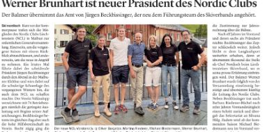 Werner Brunhart ist neuer Präsident  beim Nordicclub