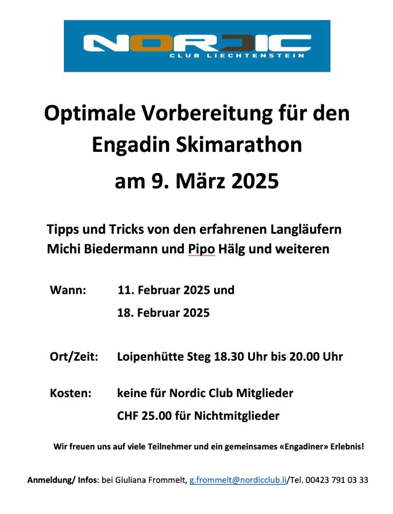Image Vorbereitung Engadin Skimarathon