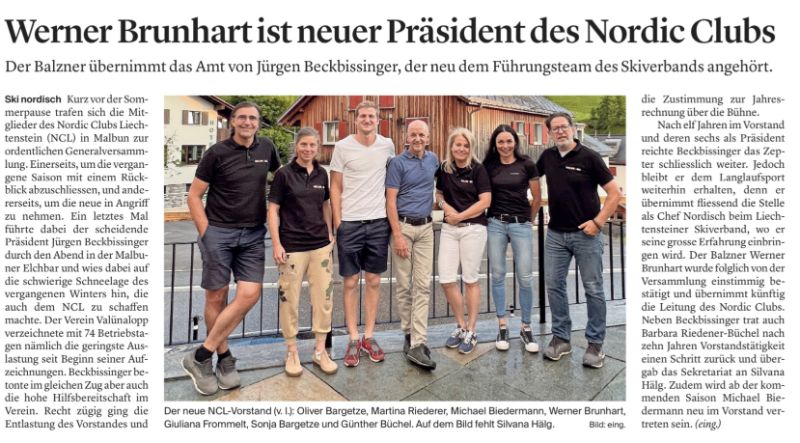 Image Werner Brunhart ist neuer Präsident  beim Nordicclub